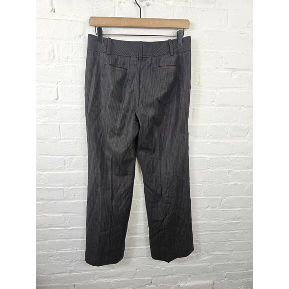 Ann Taylor Women's Margo Pants Trousers Pinstripe Wide Leg Wool Black Size 4P - Picture 3 of 5